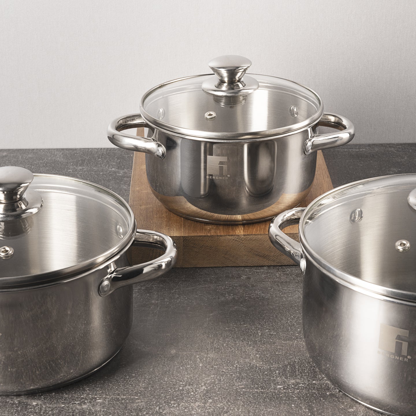 Batería de cocina Bergner de acero inoxidable 6 piezas - Alea (2)
